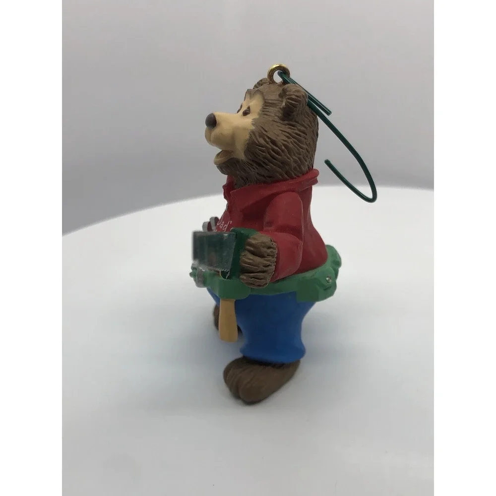 Vtg Hallmark 1993 Keepsake Dad Bear Dad's Santa Workshop‎ Christmas Ornament